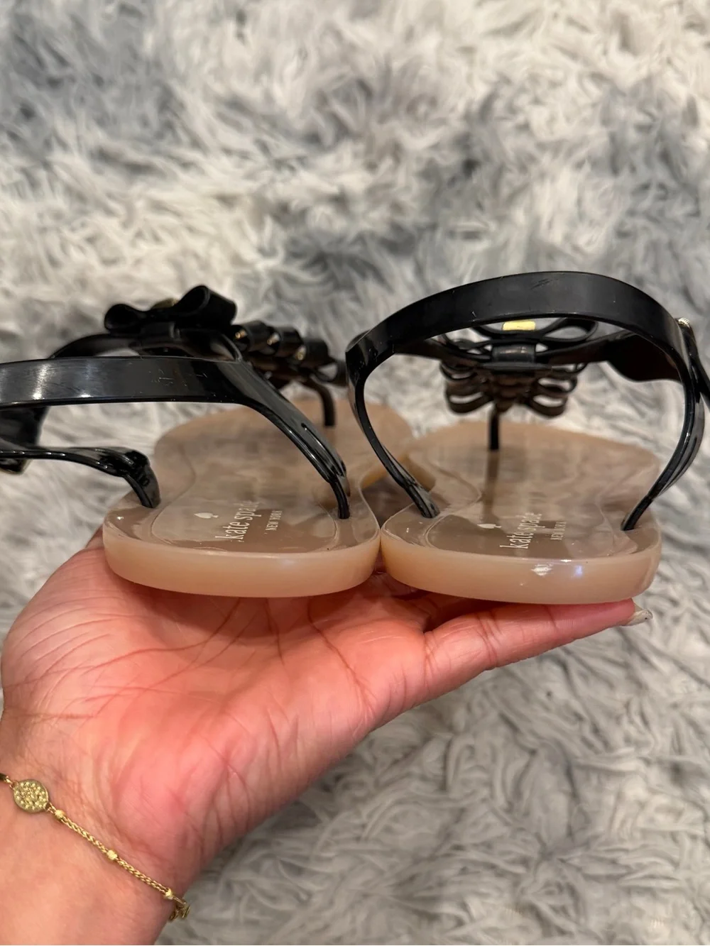 Kate Spade Studded Bow Jelly Sandals Size 8 - Excellent Condition